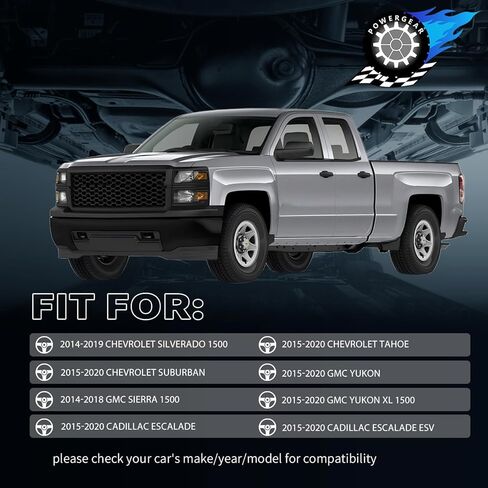 ذراع التحكم POWERGEAR، 12 قطعة ذراع التحكم الأمامي مع قضيب التحكم الداخلي للكرة، طقم تعليق قضيب الربط الخارجي مناسب لـ 2015-2020 Chevy Tahoe Silverado1500 Suburban GMC Sierra 1500 Yukon Cadillac Escalade in Kuwait