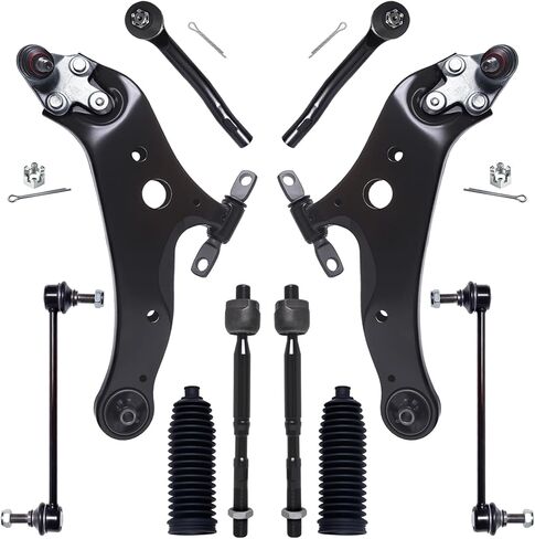 KEYOOG 10Pcs Front Lower Control Arm Kit w/Ball Joint Fit For 08-19 To-yota Highlander Venza, 10-15 Le-xus RX350 RX450h, Outer Inner Tie Rod End, Sway Bar Link (OE# K622944 K90344 EV801472 ES800534) in Saudi Arabia