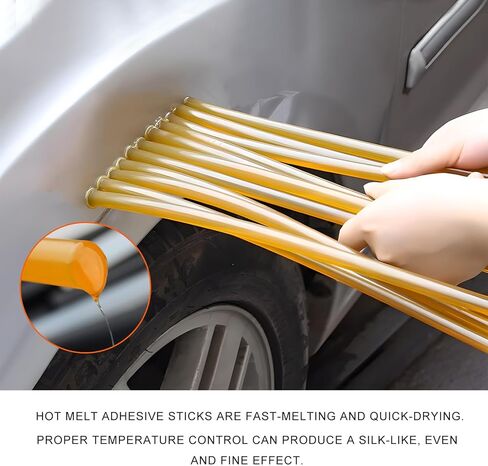 32PCS Dent Repair Glue Sticks, 0.43" Dia×8" Long PDR Glues Paintless Auto Body Dents Remover, Strong Viscosity Hot Melt Glue Sticks for Car Repair Precision Dent Removal (Yellow) in Saudi Arabia