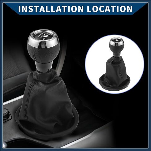 6 Speed Gear Shift Knob with Dust Cover for Mini Cooper R56 2006-2012 / Front Stick Shifter Lever Knob/Durable Plastic / 1 Pcs Black Stylish Design in Saudi Arabia