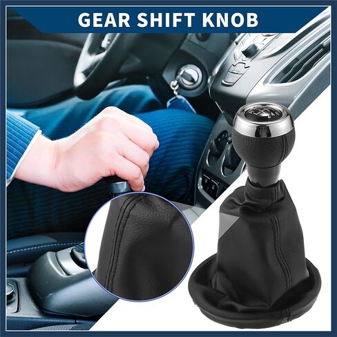 6 Speed Gear Shift Knob with Dust Cover for Mini Cooper R56 2006-2012 / Front Stick Shifter Lever Knob/Durable Plastic / 1 Pcs Black Stylish Design in Saudi Arabia