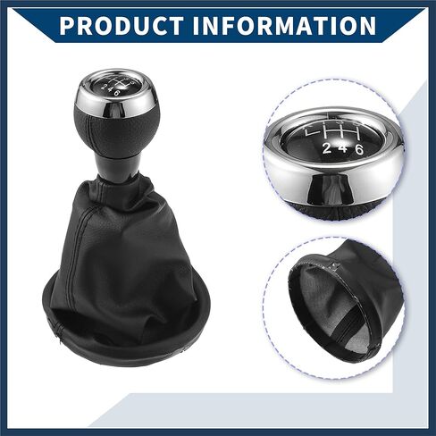 6 Speed Gear Shift Knob with Dust Cover for Mini Cooper R56 2006-2012 / Front Stick Shifter Lever Knob/Durable Plastic / 1 Pcs Black Stylish Design in Saudi Arabia