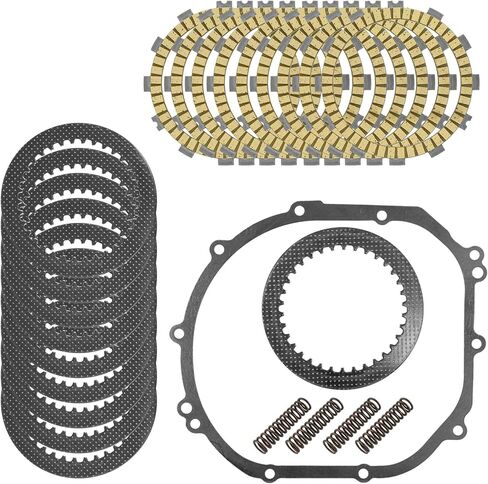Caltric Clutch Friction Steel Plates Kit Compatible with Kawasaki ZZR600 ZX600 2005-2008 / ZZR600 ZX600J 2006-2008 / Ninja ZX-6R ZX600-J 2000-2002 in Saudi Arabia