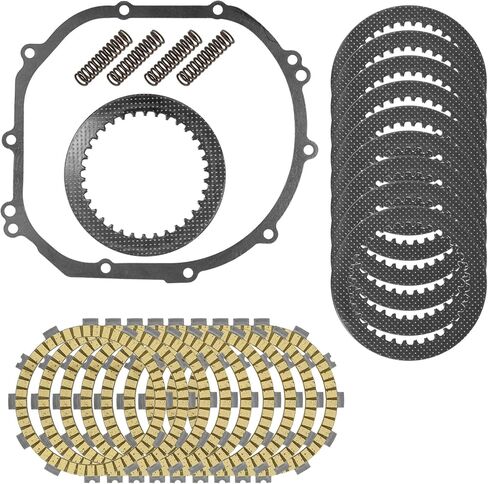 Caltric Clutch Friction Steel Plates Kit Compatible with Kawasaki ZZR600 ZX600 2005-2008 / ZZR600 ZX600J 2006-2008 / Ninja ZX-6R ZX600-J 2000-2002 in Saudi Arabia