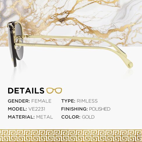 Versace VE2231 Medusa PILOT Shape Sunglasses with Luxury Eyewear kit in Saudi Arabia