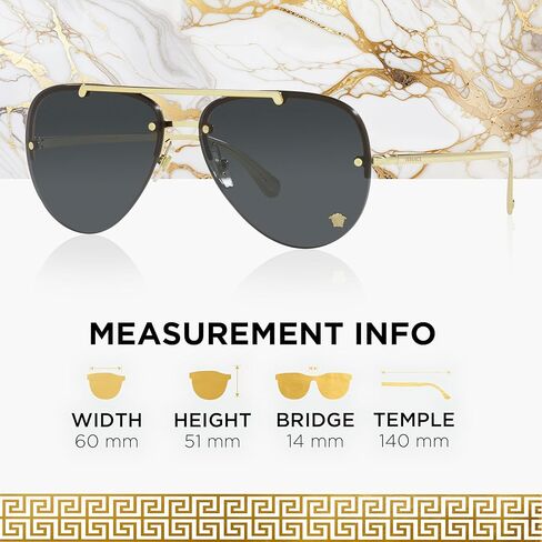 Versace VE2231 Medusa PILOT Shape Sunglasses with Luxury Eyewear kit in Saudi Arabia