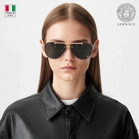 Versace VE2231 Medusa PILOT Shape Sunglasses with Luxury Eyewear kit in Saudi Arabia
