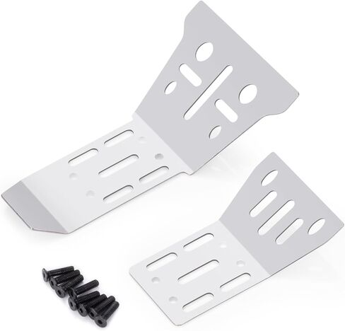 Stainless Steel RC Chassis Armor Protection Guard Board Plate Front Rear Chassis Skid Plate for 1/18 Arrma Granite Grom RC Car Upgrade Parts Accessories in Saudi Arabia