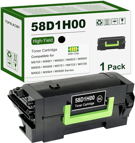 58D1H00 High Yield Black Toner Cartridge 1-Pack Replacement for Lexmark MS725, MS821, MS822, MS823, MS824, MS825, MS826, MX721, MX722, MX725, MX822, MX824, MX826 Printer [15,000 Pages] in Kuwait