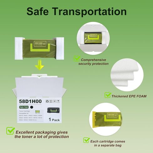 58D1H00 High Yield Black Toner Cartridge 1-Pack Replacement for Lexmark MS725, MS821, MS822, MS823, MS824, MS825, MS826, MX721, MX722, MX725, MX822, MX824, MX826 Printer [15,000 Pages] in Kuwait