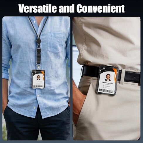 حاملات شارات قابلة للسحب من Oaridey، سلسلة مفاتيح مغناطيسية قابلة للسحب مع حامل بطاقة هوية من ألياف الكربون (تحمل 5 بطاقات)، بكرة شارة شديدة التحمل مع شريط ربط للهاتف، للعمل والاستخدام اليومي in Kuwait