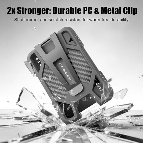 حاملات شارات قابلة للسحب من Oaridey، سلسلة مفاتيح مغناطيسية قابلة للسحب مع حامل بطاقة هوية من ألياف الكربون (تحمل 5 بطاقات)، بكرة شارة شديدة التحمل مع شريط ربط للهاتف، للعمل والاستخدام اليومي in Kuwait