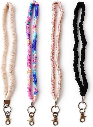 4-Pack Lanyard with ID Badge Holders – Soft Satin Neck Straps with Quick-Release Clips, Durable & Stylish Lanyards for Work, Office, School, Events in Saudi Arabia