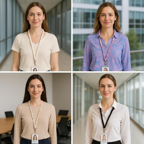4-Pack Lanyard with ID Badge Holders – Soft Satin Neck Straps with Quick-Release Clips, Durable & Stylish Lanyards for Work, Office, School, Events in Saudi Arabia