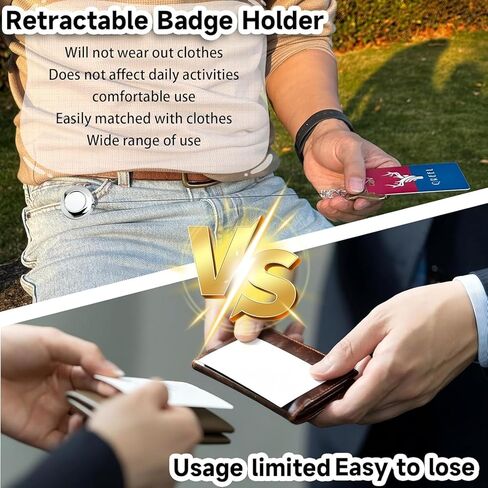 30 Pack Badge Holders, Silver Retractable Badge Reels, Durable Metal Spring Clip (Silver) - 24 Inch Retractable Cord Lanyard in Kuwait