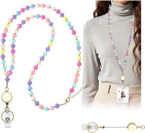 حبال قابلة للسحب لشارات الهوية، حبال شارة المعلم للنساء، حبال مفاتيح لطيفة مطرزة للرقبة لبطاقات السفن السياحية مع الانفصال (زجاج البحر الأخضر) in Kuwait