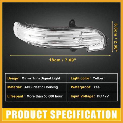 الجبهة اليمنى باب الرؤية الخلفية الجانب الجناح مرآة LED بدوره إشارة الضوء رقم A2038201621 مؤشر مصباح الوامض لمرسيدس بنز C230 2005-2007 استبدال in Saudi Arabia