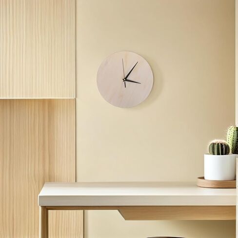 OUNONA Wooden Clock Face 9.84In Round Unfinished Clock Dial for DIY Craft Base Painting Art Supplies Wall Panel in Saudi Arabia