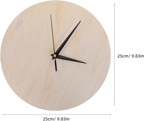 OUNONA Wooden Clock Face 9.84In Round Unfinished Clock Dial for DIY Craft Base Painting Art Supplies Wall Panel in Saudi Arabia