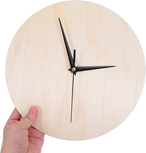 OUNONA Wooden Clock Face 9.84In Round Unfinished Clock Dial for DIY Craft Base Painting Art Supplies Wall Panel in Saudi Arabia