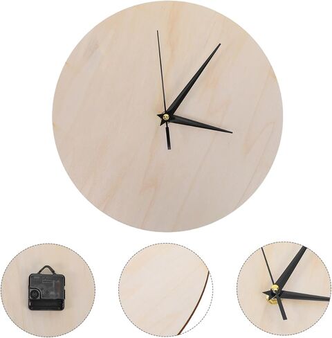 OUNONA Wooden Clock Face 9.84In Round Unfinished Clock Dial for DIY Craft Base Painting Art Supplies Wall Panel in Saudi Arabia