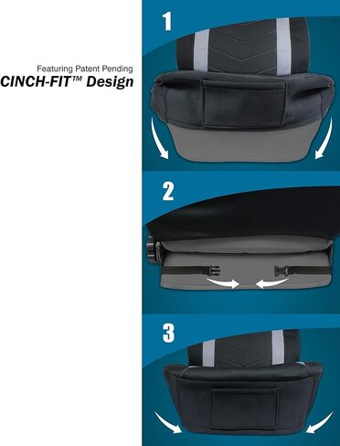 Eurow Universal Fit Wetsuit Vehicle Seat Covers, Water Repellent CR Material, Protects Seats from Spills, Sweat & Wear, Cinch-Fit, Airbag Compatible, Front Pocket for Storage, 2-Pack in Saudi Arabia