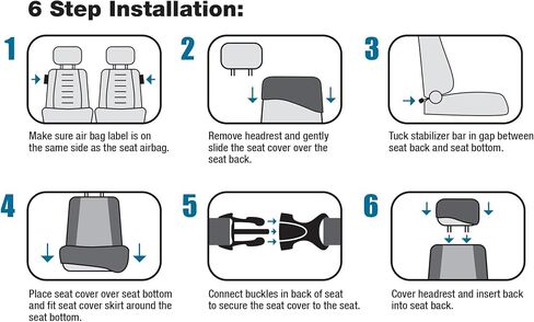 Eurow Universal Fit Wetsuit Vehicle Seat Covers, Water Repellent CR Material, Protects Seats from Spills, Sweat & Wear, Cinch-Fit, Airbag Compatible, Front Pocket for Storage, 2-Pack in Saudi Arabia