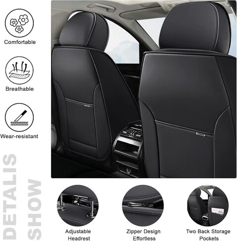 5 Seat Covers for Jeep Compass 2017-2026 Breathable Car Seat Covers,Anti-Slip Waterproof Car Seat Protectors with Airbag,Automotive Vehicle Cushion with Storage Pockets (Standard,Gray) in Saudi Arabia