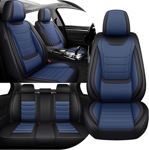 غطاء مقعد السيارة مجموعة كاملة لأغطية مقاعد بويك إنفيستا 2024-2025، أغطية مقاعد جلدية نابا مقاومة للماء للسيارات، متوافقة مع الوسائد الهوائية، أغطية مقاعد السيارات العالمية (قياسية 5 مقاعد / أسود) in Kuwait