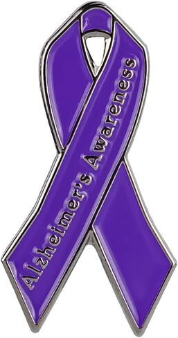 Alzheimer’s Awareness Purple Ribbon Enamel Pin, Dementia Awareness Pin Brooch For Caregiver, Alzheimer’s Support Brooch Badge, Dementia Ribbon Lapel Badges, Meaningful Support Gift For Health Advocacy, Caregiver Support Gift, Memory Loss Jewelry Accessory in Saudi Arabia