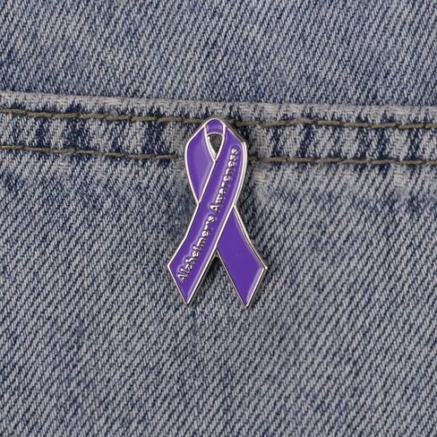 Alzheimer’s Awareness Purple Ribbon Enamel Pin, Dementia Awareness Pin Brooch For Caregiver, Alzheimer’s Support Brooch Badge, Dementia Ribbon Lapel Badges, Meaningful Support Gift For Health Advocacy, Caregiver Support Gift, Memory Loss Jewelry Accessory in Saudi Arabia