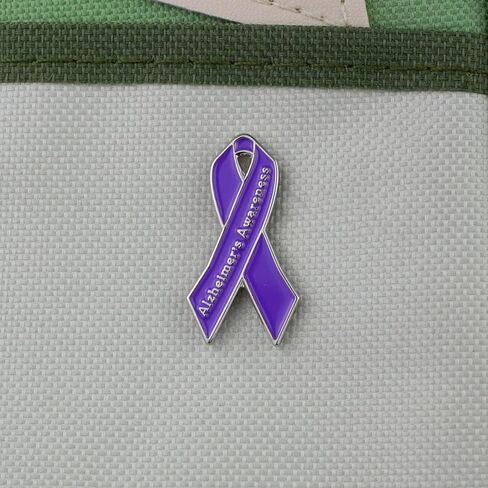 Alzheimer’s Awareness Purple Ribbon Enamel Pin, Dementia Awareness Pin Brooch For Caregiver, Alzheimer’s Support Brooch Badge, Dementia Ribbon Lapel Badges, Meaningful Support Gift For Health Advocacy, Caregiver Support Gift, Memory Loss Jewelry Accessory in Saudi Arabia