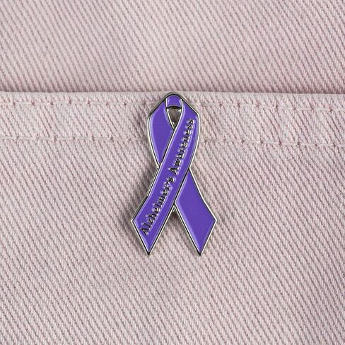 Alzheimer’s Awareness Purple Ribbon Enamel Pin, Dementia Awareness Pin Brooch For Caregiver, Alzheimer’s Support Brooch Badge, Dementia Ribbon Lapel Badges, Meaningful Support Gift For Health Advocacy, Caregiver Support Gift, Memory Loss Jewelry Accessory in Saudi Arabia