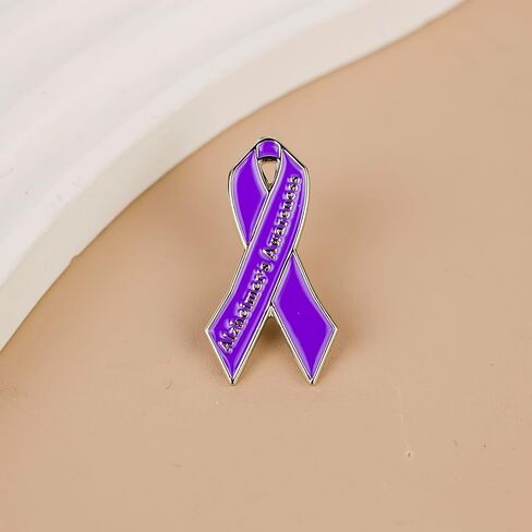 Alzheimer’s Awareness Purple Ribbon Enamel Pin, Dementia Awareness Pin Brooch For Caregiver, Alzheimer’s Support Brooch Badge, Dementia Ribbon Lapel Badges, Meaningful Support Gift For Health Advocacy, Caregiver Support Gift, Memory Loss Jewelry Accessory in Saudi Arabia