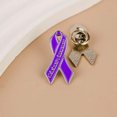 Alzheimer’s Awareness Purple Ribbon Enamel Pin, Dementia Awareness Pin Brooch For Caregiver, Alzheimer’s Support Brooch Badge, Dementia Ribbon Lapel Badges, Meaningful Support Gift For Health Advocacy, Caregiver Support Gift, Memory Loss Jewelry Accessory in Saudi Arabia