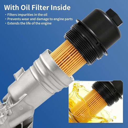 11428583895 Aluminium Engine Oil Filter Housing Assembly with Oil Cooler & Filter Compatible with BMW 340i 440i 540d 540i 640i 740i M240i X3 X4 3.0L 2016-2021 Replace # 11428511391 in Saudi Arabia