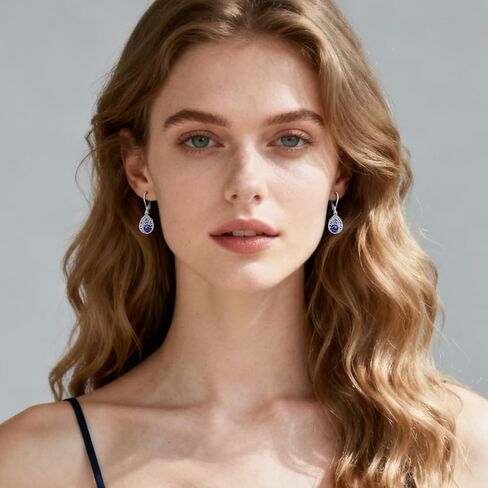 Tree of Life Dangle Drop Earrings 925 Sterling Silver Teardrop Gemstone Birthstone Earring Tree of Life Jewelry Birthday Gifts for Women/Mother/Mom in Saudi Arabia