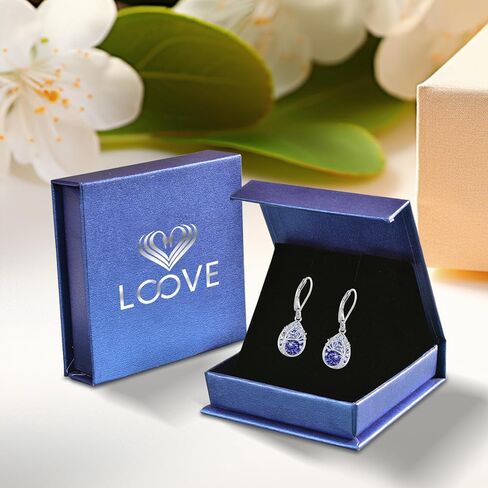 Tree of Life Dangle Drop Earrings 925 Sterling Silver Teardrop Gemstone Birthstone Earring Tree of Life Jewelry Birthday Gifts for Women/Mother/Mom in Saudi Arabia