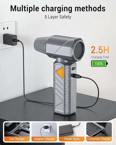 BOBYE Compressed Air Duster, 350W High-Powered Electric Air Duster with 180,000 RPM, Extended Runtime, 10000 mAh Battery, Mini Blower & Air Duster Rechargeable for Keyboard, PC, Car, Home, Outdoor in Saudi Arabia