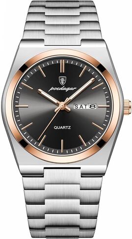 Fashion Quartz Man Wristwatch Sport Business Men Watches Waterproof Luminous Date Week Stainless Steel Men's Watch in Saudi Arabia