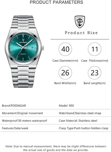 Fashion Quartz Man Wristwatch Sport Business Men Watches Waterproof Luminous Date Week Stainless Steel Men's Watch in Saudi Arabia