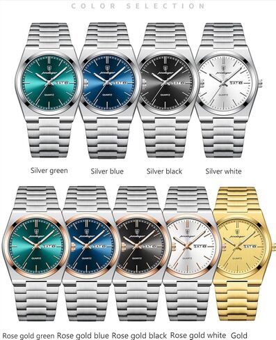 Fashion Quartz Man Wristwatch Sport Business Men Watches Waterproof Luminous Date Week Stainless Steel Men's Watch in Saudi Arabia