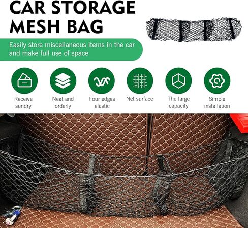 شبكة شحن WZP لسيارات الدفع الرباعي، شبكة صندوقية شديدة التحمل قابلة للتوسيع 3 جيوب، شبكة شحن للشاحنة لسرير شاحنة الالتقاط مع 4 خطافات معدنية، جيب تخزين شبكي أسود عالمي لمعظم المركبات in Kuwait