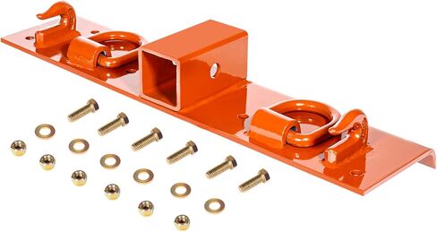 Heavy Duty Bolt on Compact Tractor Grab Hooks 2" Receiver D Rings Tractor Bucket Hooks Fit for Kubota Tractor, Orange in Saudi Arabia