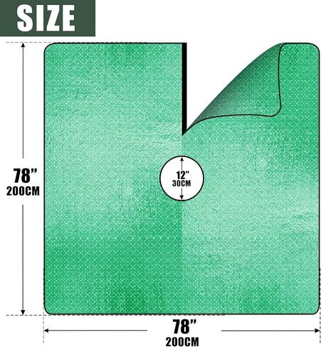 Betus Waterproof 78x78 in Landscape Pruning Tarp with 12 in Center Hole for Shrub Bush & Tree Trimming - Corner Buckles for Fastening - Heavy-Duty Reusable Ground Cover for Garden & Yard Cleanup in Kuwait