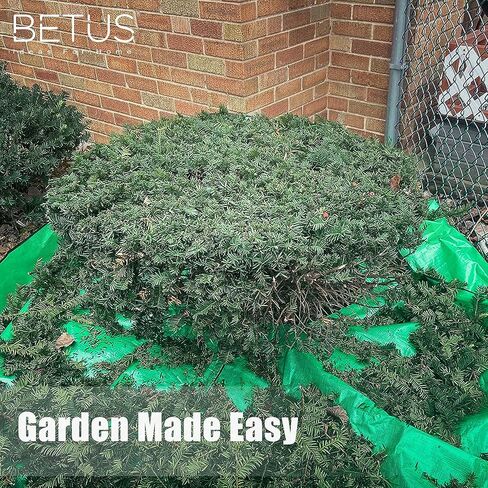 Betus Waterproof 78x78 in Landscape Pruning Tarp with 12 in Center Hole for Shrub Bush & Tree Trimming - Corner Buckles for Fastening - Heavy-Duty Reusable Ground Cover for Garden & Yard Cleanup in Kuwait