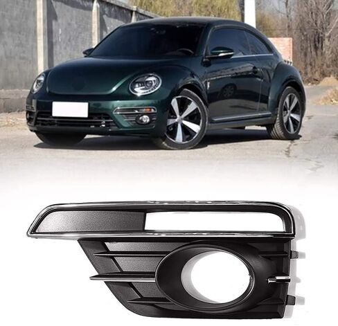 Bewild المصد الأمامي مصباح الضباب غطاء الشواية Beze مناسب لـ 2017 2018 2019 VW Volkswagen Beetle Hatchback/قابل للتحويل ببابين استبدال غطاء ضوء الضباب لـ 5C5854662J (جانب الركاب الأيمن) in Kuwait