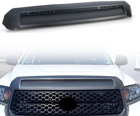 Front Upper Hood Bulge Molding Grille Trim Fit For Toyota Tundra 2014 2015 2016 2017 2018 2019 2020 2021 Front Bumper Grille ABS Plastic Matte black, BY-171 in Kuwait