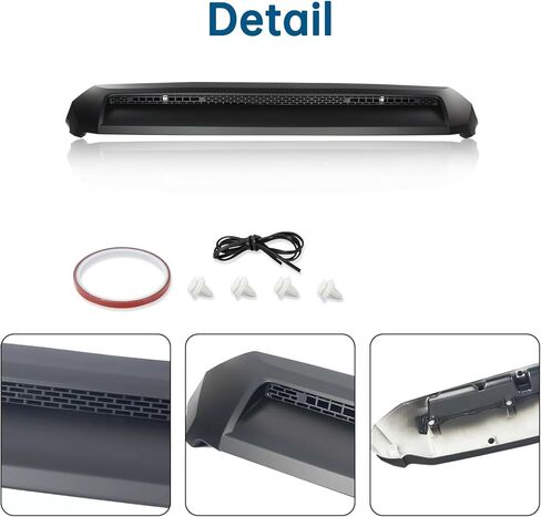 Front Upper Hood Bulge Molding Grille Trim Fit For Toyota Tundra 2014 2015 2016 2017 2018 2019 2020 2021 Front Bumper Grille ABS Plastic Matte black, BY-171 in Kuwait