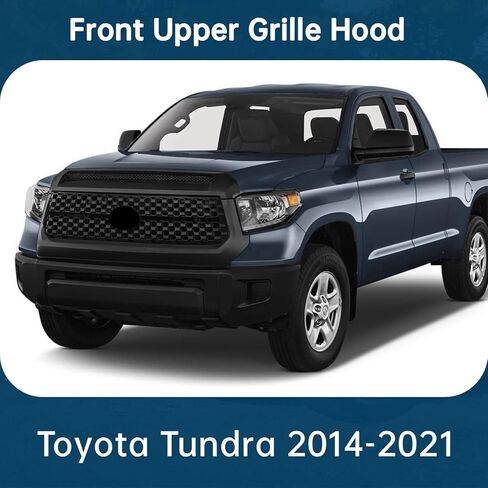 Front Upper Hood Bulge Molding Grille Trim Fit For Toyota Tundra 2014 2015 2016 2017 2018 2019 2020 2021 Front Bumper Grille ABS Plastic Matte black, BY-171 in Kuwait
